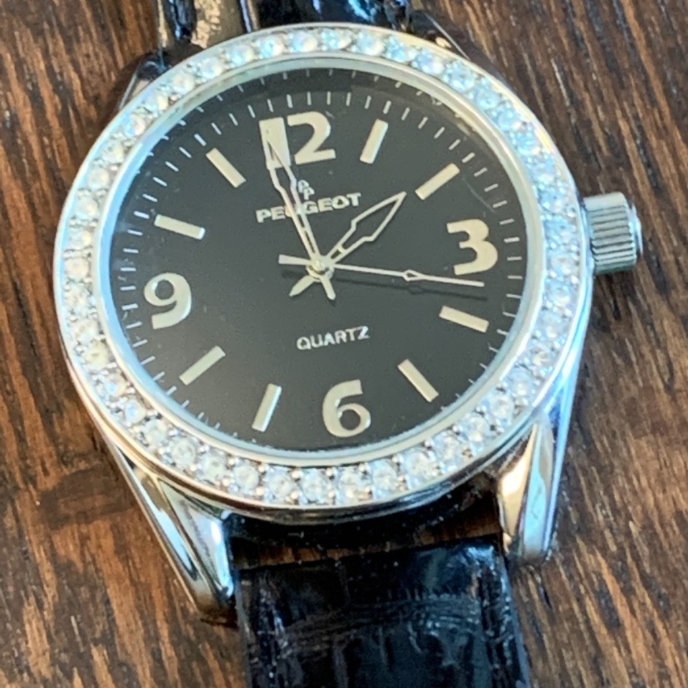 Peugeot Large Face Swarovski Crystal Bezel Watch